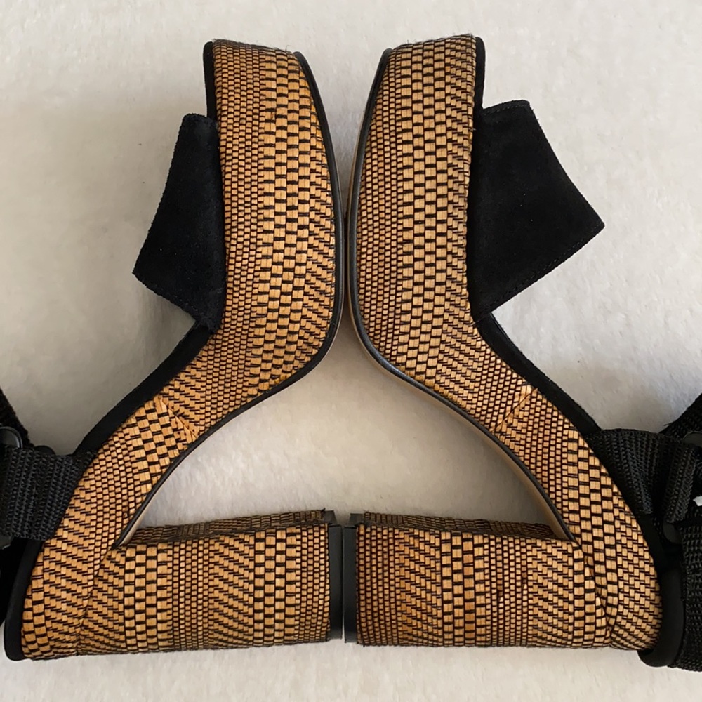 {FP} Free People | Sport Society Suede Sandal Strap Woven Block Heel Platform 9 - Picture 10 of 16